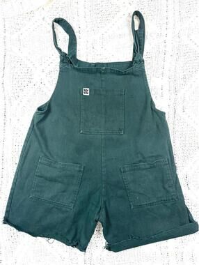 Lucy and Yak Dunagree Overall Shorts Size 30 Forest Green Art Teacher